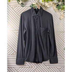 Kit & Ace Men's Button Up Shirt City Tech Charcoal Grey Long Sleeve Slim Sz Med